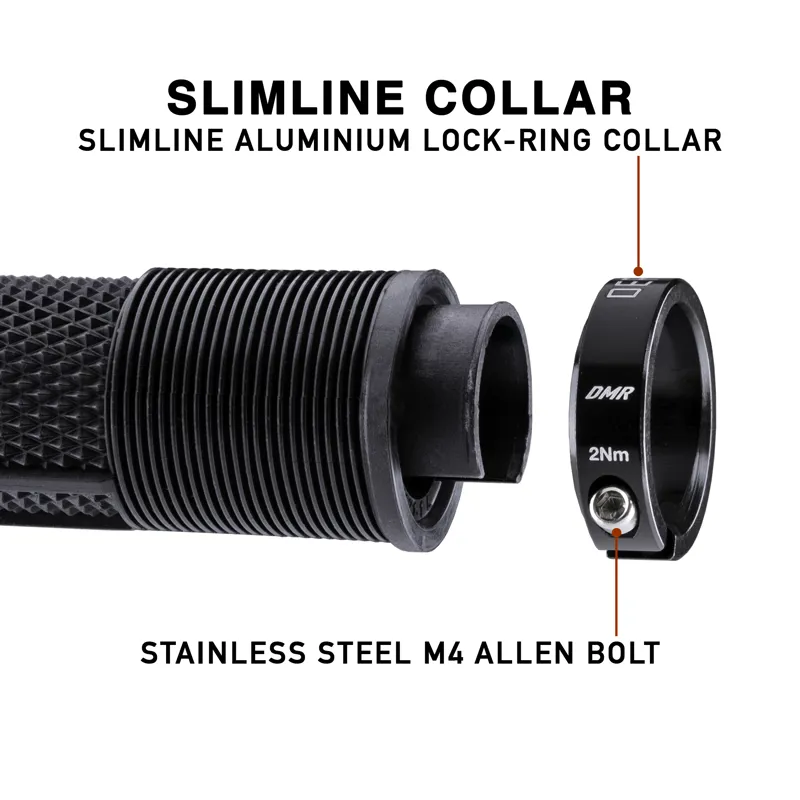 DMR DeathGrip 2 Non Flange MTB Grips - Thin - Black-2