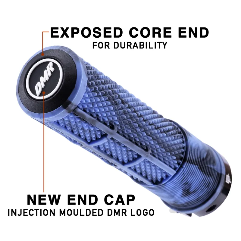 DMR DeathGrip 2 Non Flange MTB Grips - Thick - Blue Marble-3
