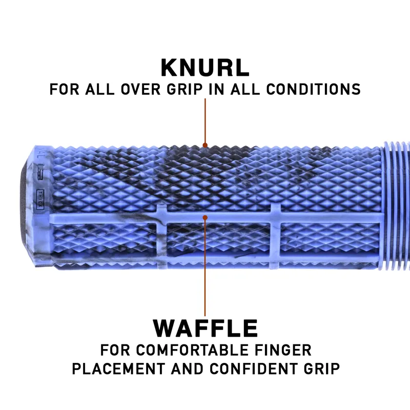 DMR DeathGrip 2 Flanged MTB Grips - Thin - Blue Marble-8