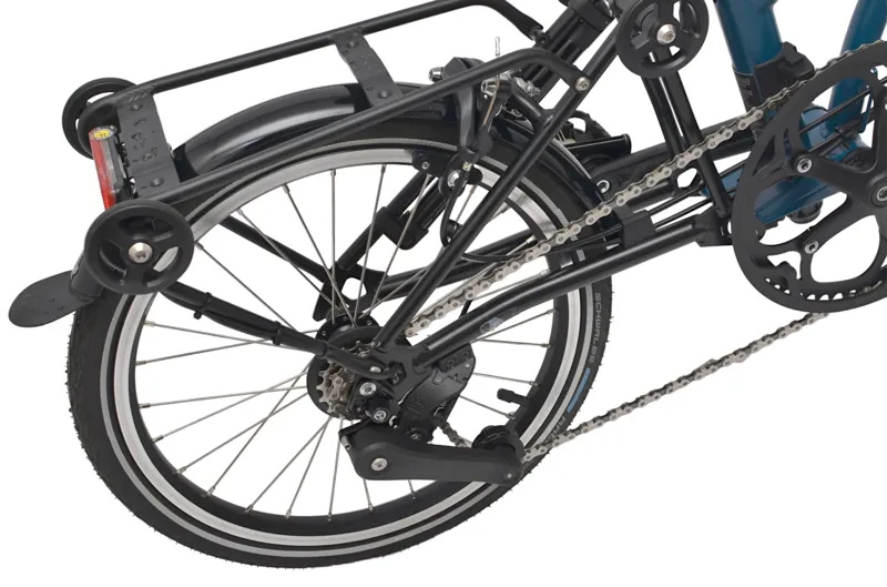 Ex Demo Brompton M4R C-Line 2024 Electric Folding Bike With Advance Roller Frame Rack  - Ocean Blue-1