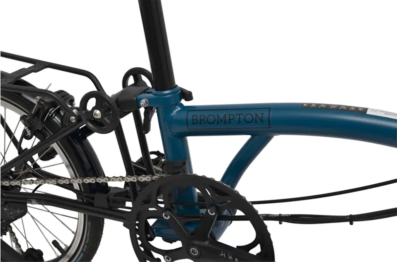 Ex Demo Brompton M4R C-Line 2024 Electric Folding Bike With Advance Roller Frame Rack  - Ocean Blue-2