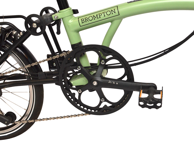 Ex Demo Brompton M4R C-Line Mid 4 Speed Electric Folding Bike Matcha Green-4