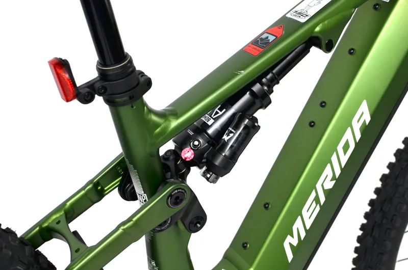 Nearly New Merida eOne-Sixty 675 Electric Full Suspension MTB - Short - Green/White-4