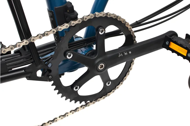 Nearly New Brompton C Line Explore 2024 High 12-Speed Electric Folding Bike - Ocean Blue - Ext.Post-2