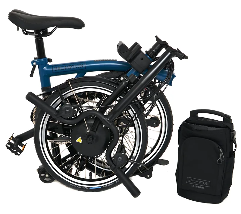 Nearly New Brompton C Line Explore 2024 High 12-Speed Electric Folding Bike - Ocean Blue - Ext.Post-6