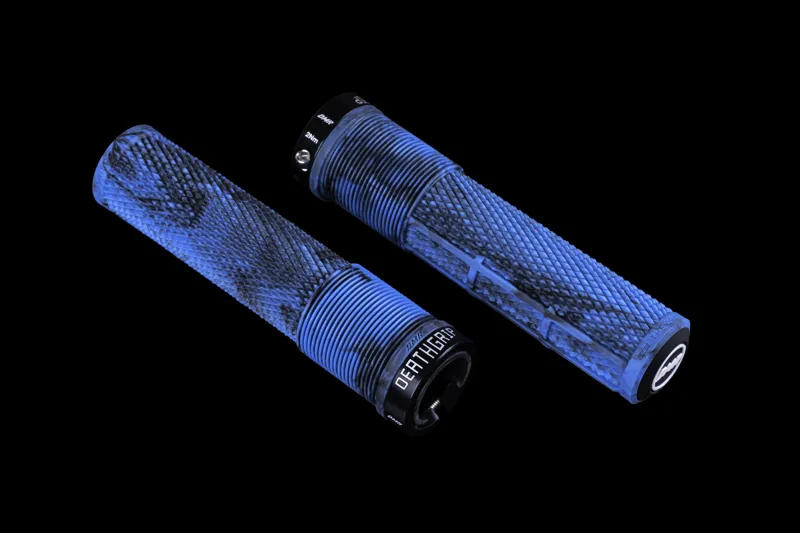 DMR DeathGrip 2 Non Flange MTB Grips - Thin - Blue Marble-1
