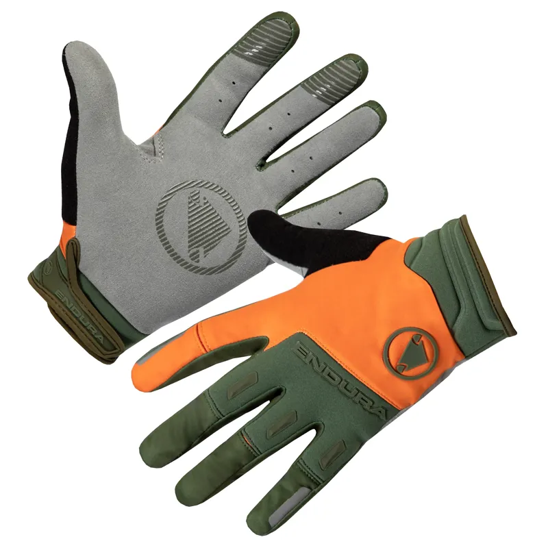 Endura SingleTrack Windproof Long Finger Gloves - Harvest