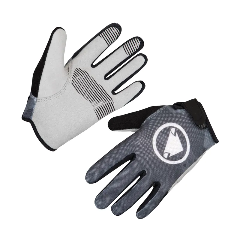 Endura Hummvee Kid's Long Finger Gloves - Grey Camo