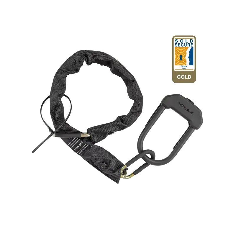 Hiplok E-DX Chain and U-Lock Combo - 10mm/110cm - Black