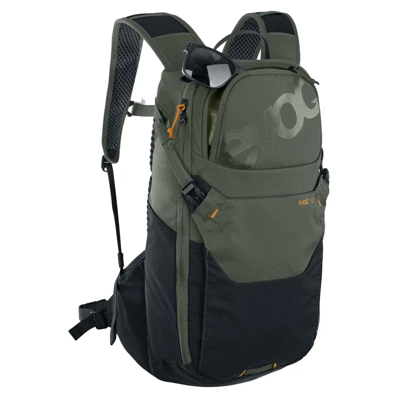 Evoc Ride Performance Backpack 12 + 2 Litre Bladder - Olive/Black-2