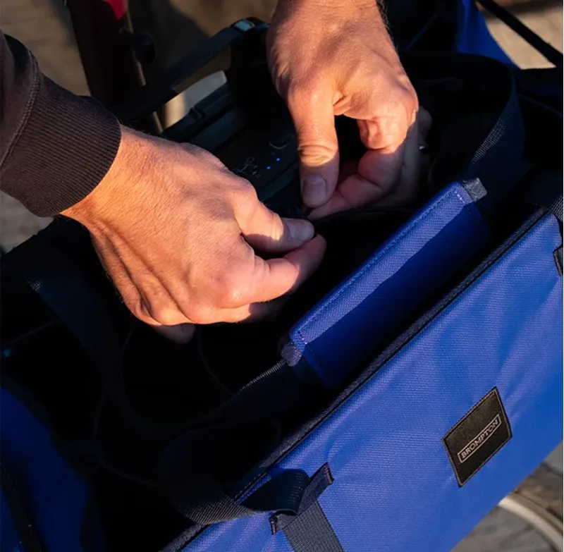 Brompton Electric Basket Bag - 22 Litre - Blue-5