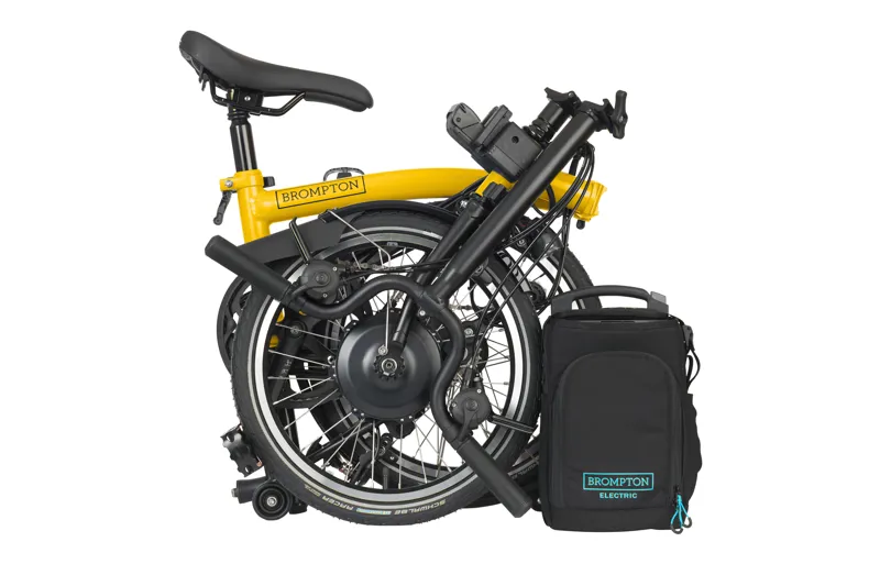 Brompton C Line Explore 2025 High 12-Speed Electric Folding Bike - Bumble Bee Yellow-3