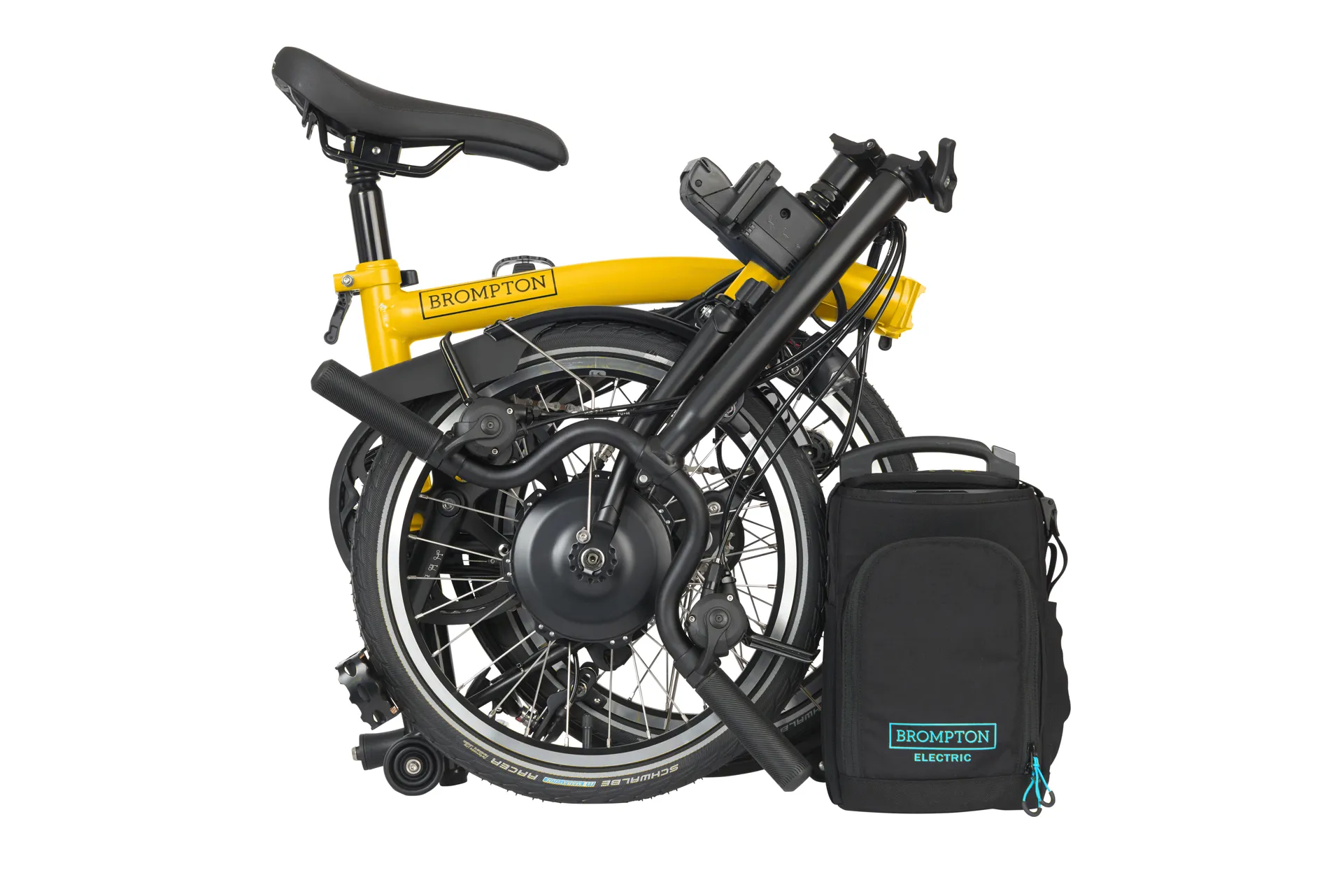 Brompton Yellow Rack Brompton C Line Explore 2025 High 12-Speed Electric Folding Bike ...