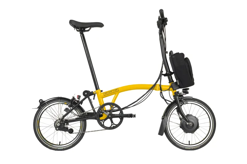 Brompton C Line Explore 2025 High 12-Speed Electric Folding Bike - Bumble Bee Yellow