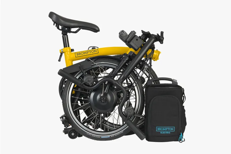 Brompton C Line Explore 2025 Mid 12-Speed Electric Folding Bike - Bumble Bee Yellow-2