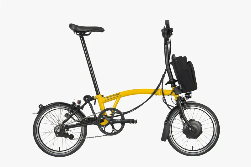 Brompton C Line Explore 2025 Mid 12-Speed Electric Folding Bike - Bumble Bee Yellow