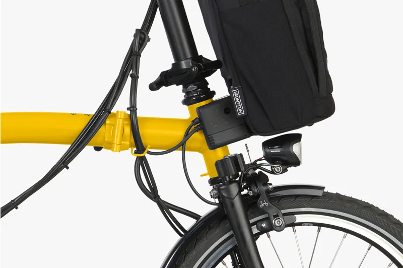 Brompton C Line Explore 2025 Mid 12-Speed Electric Folding Bike - Bumble Bee Yellow-6