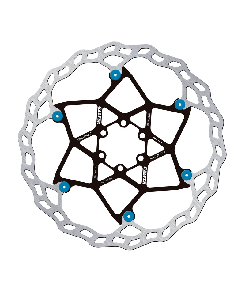 Galfer Wave Floating Disc Rotor - 6 Bolt - 203 X 2.0mm - Blue Pins