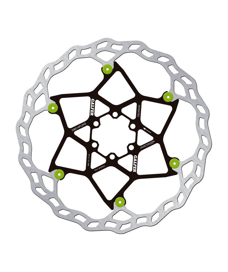 Galfer Wave Floating Disc Rotor - 6 Bolt - 203 X 2.0mm - Green Pins