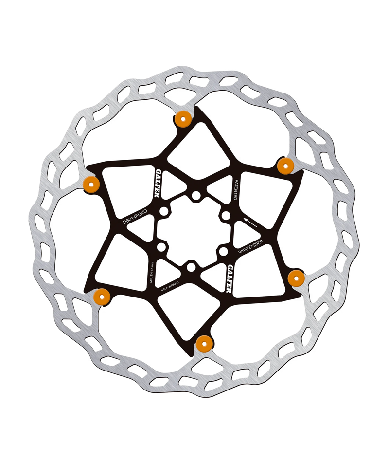 Galfer Wave Floating Disc Rotor - 6 Bolt - 203 X 2.0mm - Orange Pins