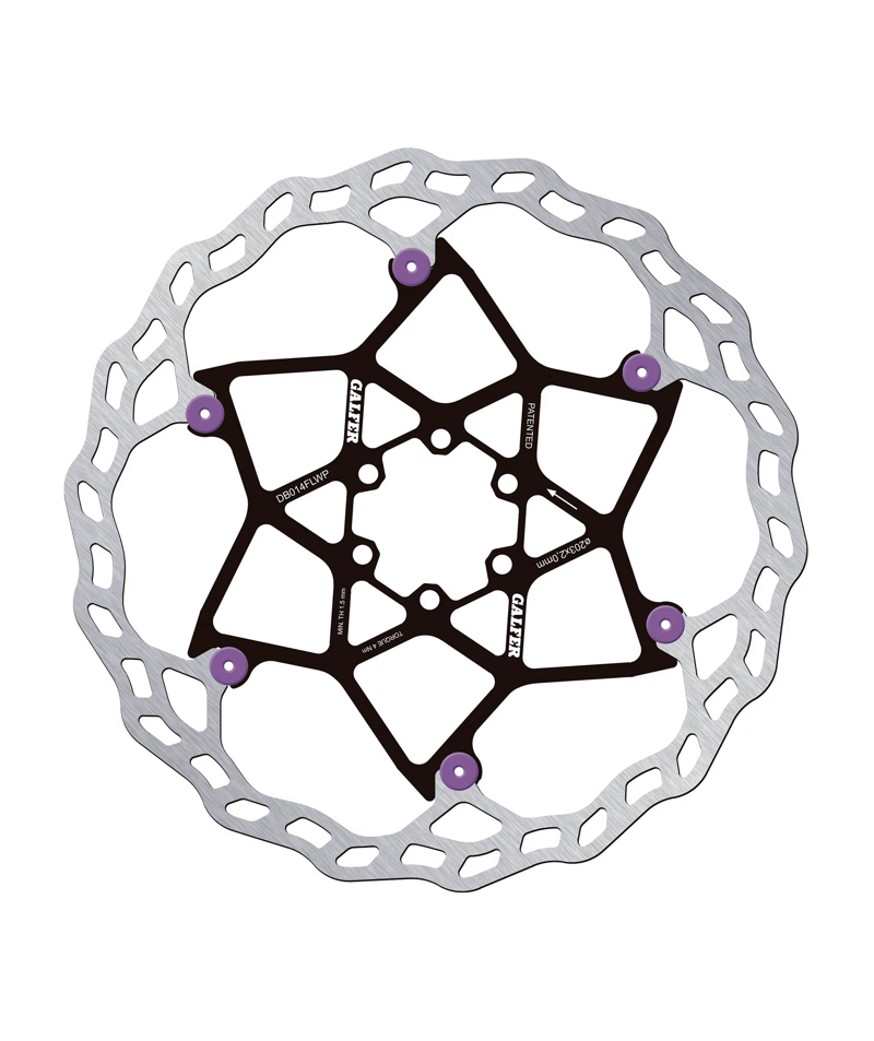 Galfer Wave Floating Disc Rotor - 6 Bolt - 203 X 2.0mm - Purple Pins