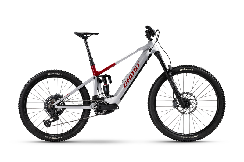 Ghost E-Riot CF Advanced 27.5/29er 2026 Electric MTB - Misty Grey/Red