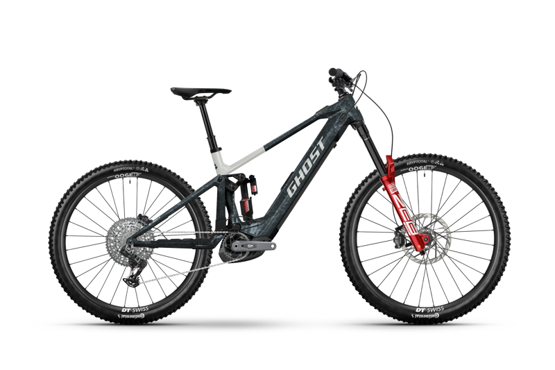 Ghost E-Riot CF Full Party 2026 Electric MTB - Mist Blue/Pure Elegance