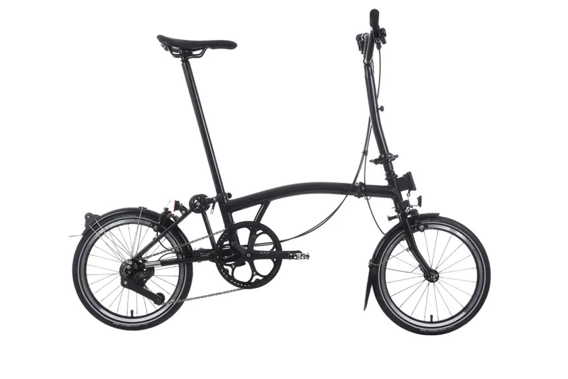 Brompton P Line  Explore 2024 High 12-Speed Folding Bike - Midnight Black - Ext.Post