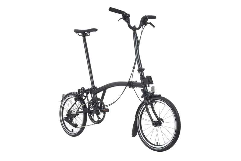 Brompton P Line  Explore 2024 High 12-Speed Folding Bike - Midnight Black - Ext.Post-1
