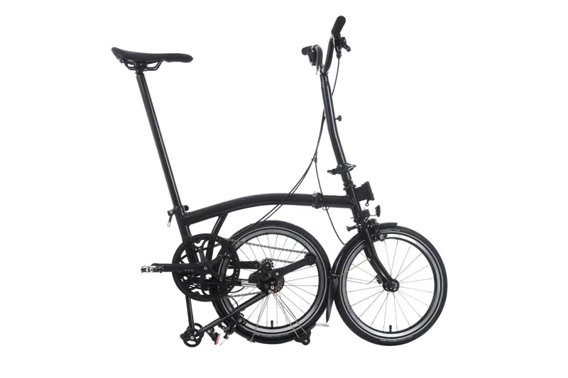 Brompton P Line  Explore 2024 High 12-Speed Folding Bike - Midnight Black - Ext.Post-2