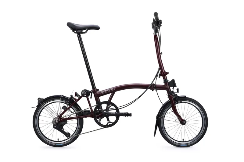 Brompton C Line 12 Speed High Bar 2026 Folding Bike -  Red Plum