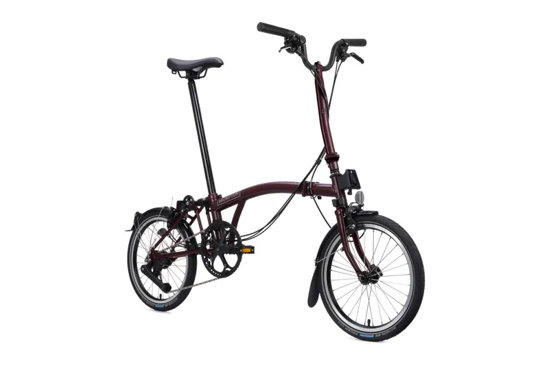 Brompton C Line 12 Speed High Bar 2026 Folding Bike -  Red Plum-1
