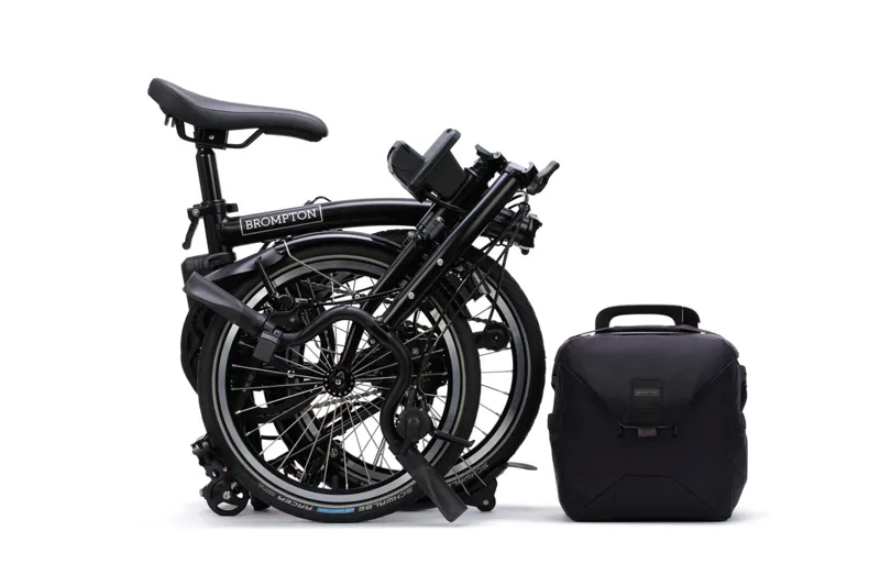 Brompton C Line 4 Speed High Bar 2026 Electric Folding Bike - Matt Black-2