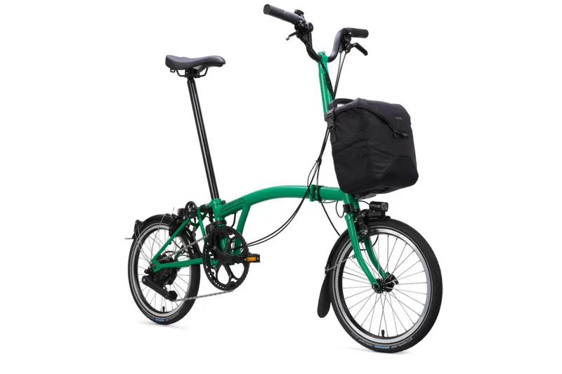Brompton C Line 4 Speed High Bar 2026 Electric Folding Bike - Palm Green-1