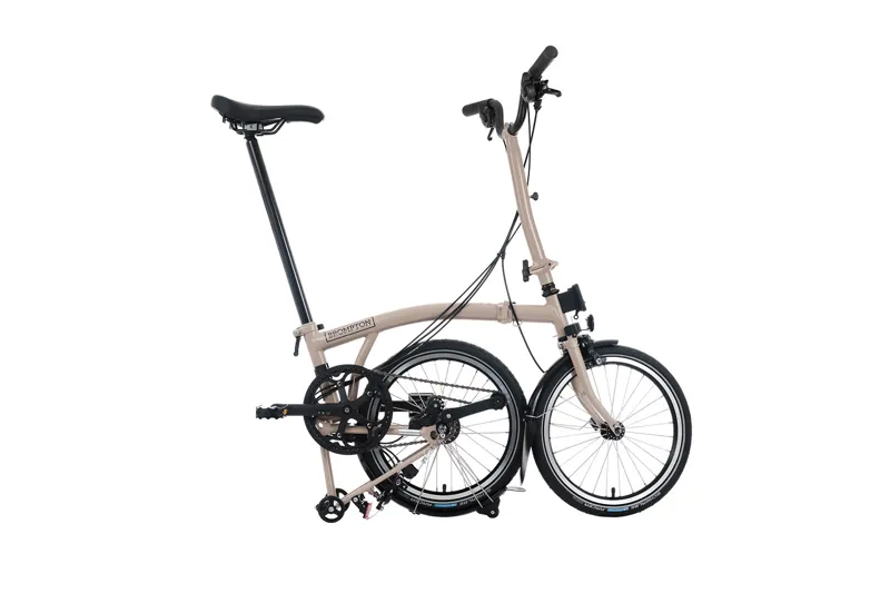 Brompton C Line 4 Speed High Bar 2026 Folding Bike  Ext.Post - Dune Sand-2