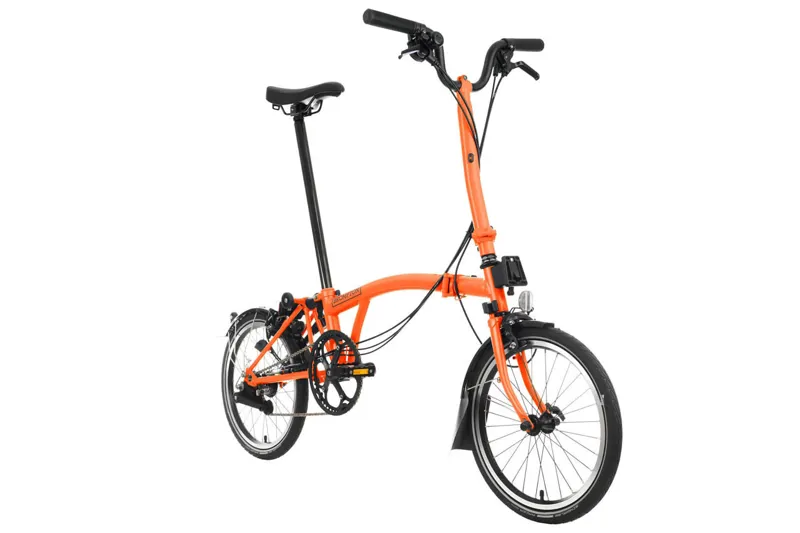 Brompton H6L High Bar C Line Explore 2025 Folding Bike - Sunset Orange-1