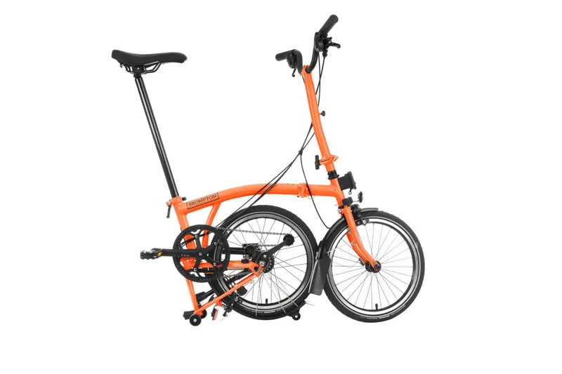 Brompton H6L High Bar C Line Explore 2025 Folding Bike - Sunset Orange-2