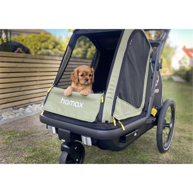 Hamax Pluto Dog Trailer For Medium Sized Dogs - Green-12