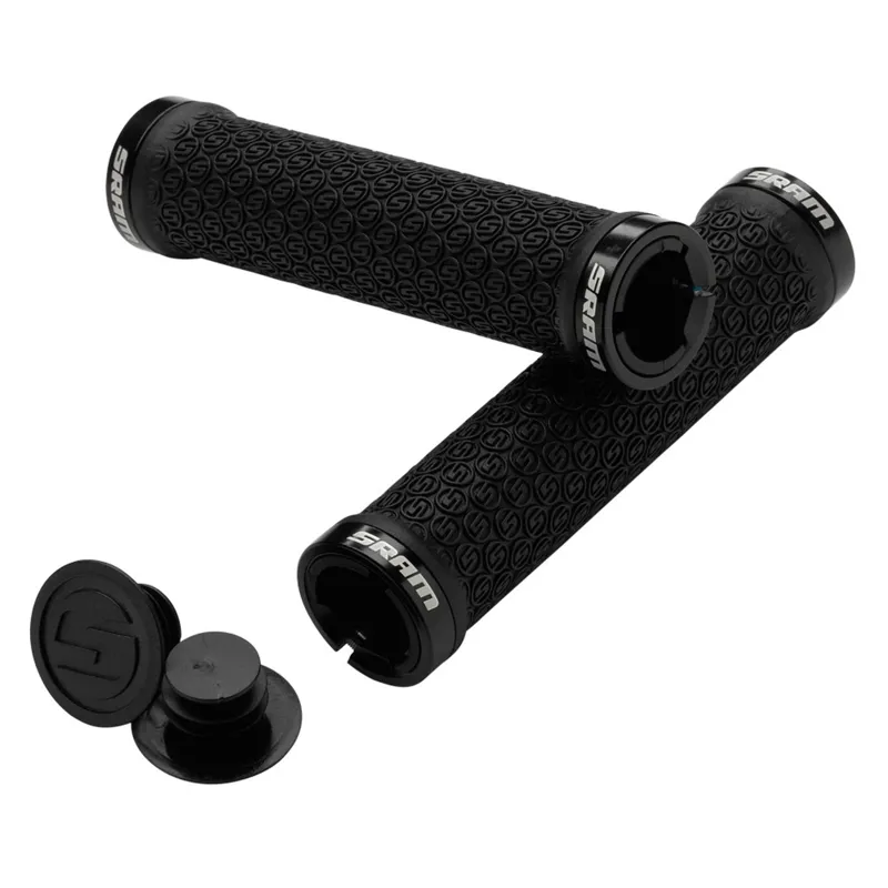 Sram Locking Grips With Double Clamps and End Plugs - Black