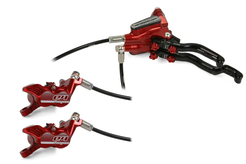 Hope Tech 3 E4 DUO MTB Disc Brakes - No Rotor - Red