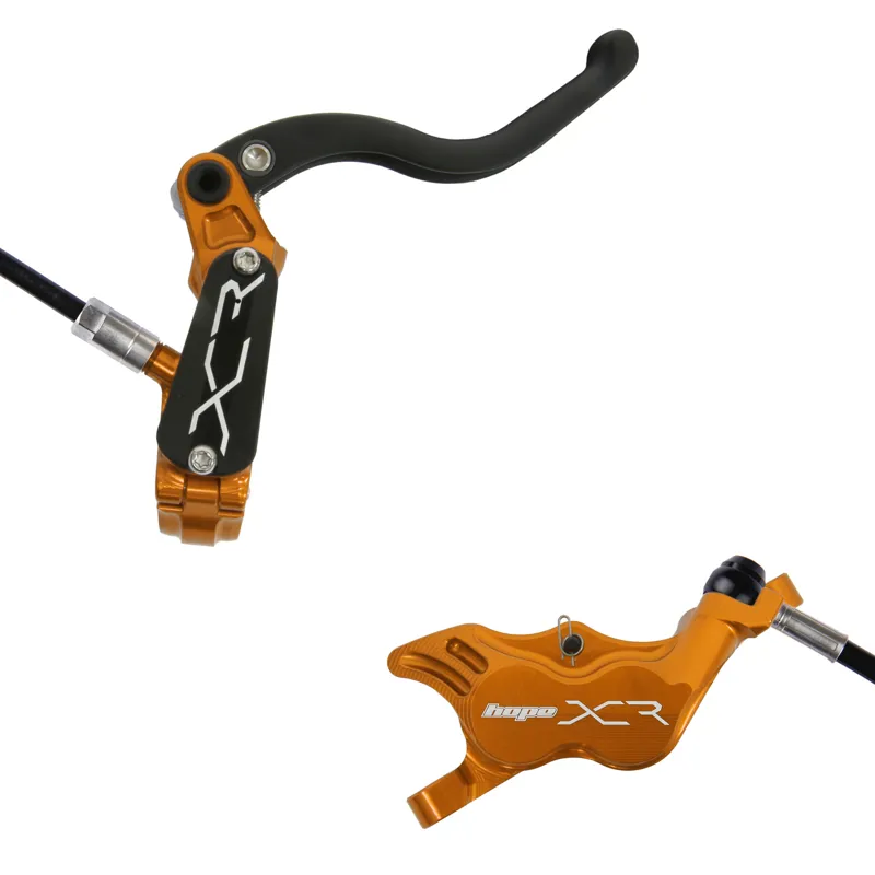 Hope XCR Pro E4 Post Mount MTB Disc Brakes - No Rotor - Orange