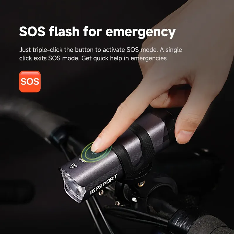 iGPSport VS500 Smart Front Bike Light - Silver-6