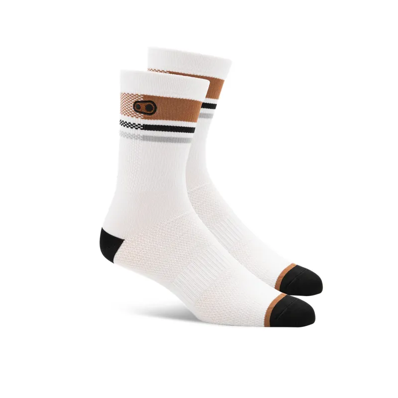 Crank Brothers Icon MTB Socks - White/Brown