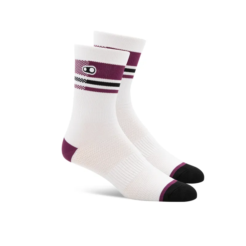 Crank Brothers Icon MTB Socks - White/Purple
