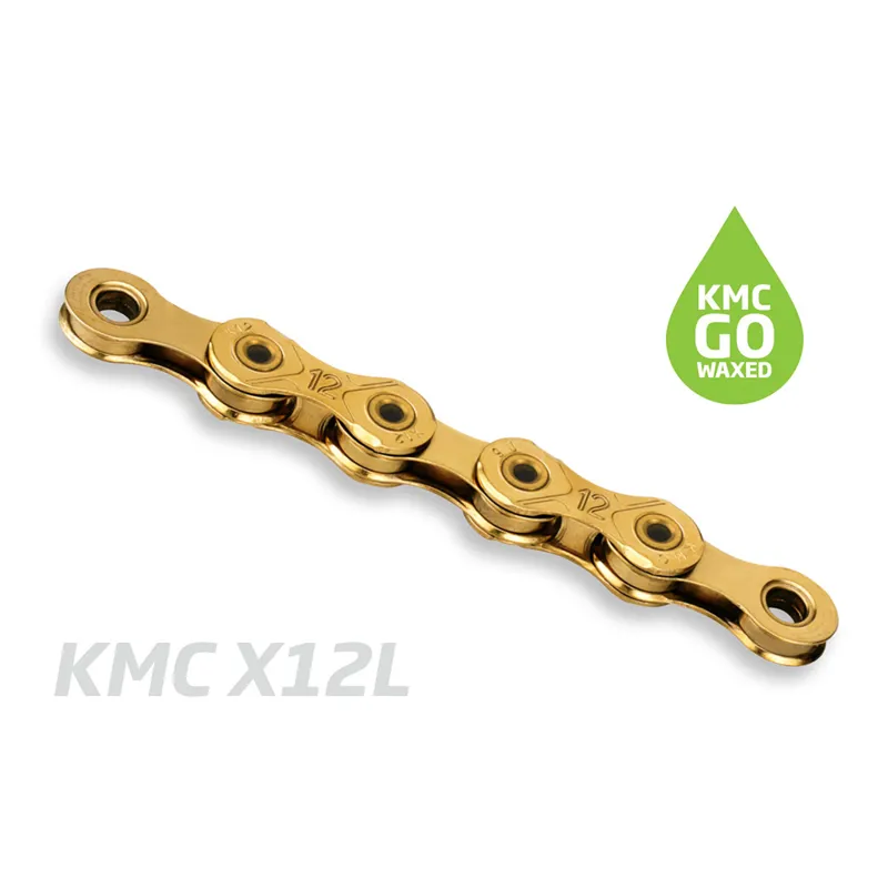 KMC X12L TI-N 12 Speed Pre-Waxed Chain - 126 Links - Gold-1