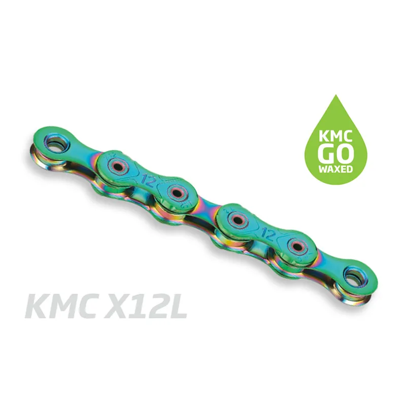 KMC X12L 12 Speed Pre-Waxed Aurora Chain - 126L - Aurora Green-1