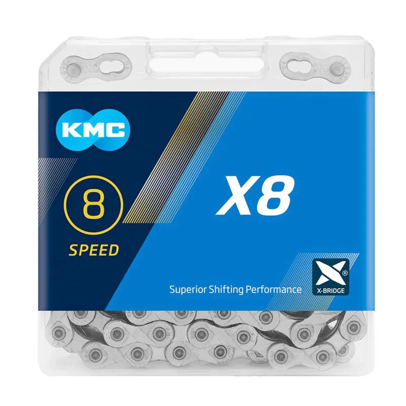 KMC X8 8 Speed Chain - 114 Links - Silver-1