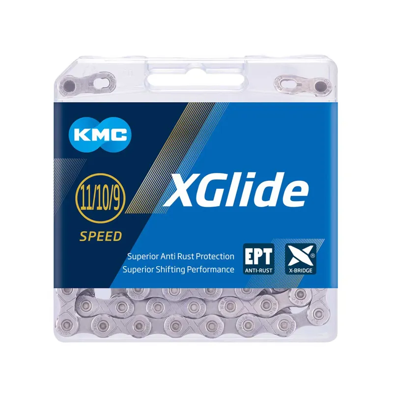 KMC X-Glide EPT CUES 9 - 11 Speed Chain - 118 Links - Silver-1