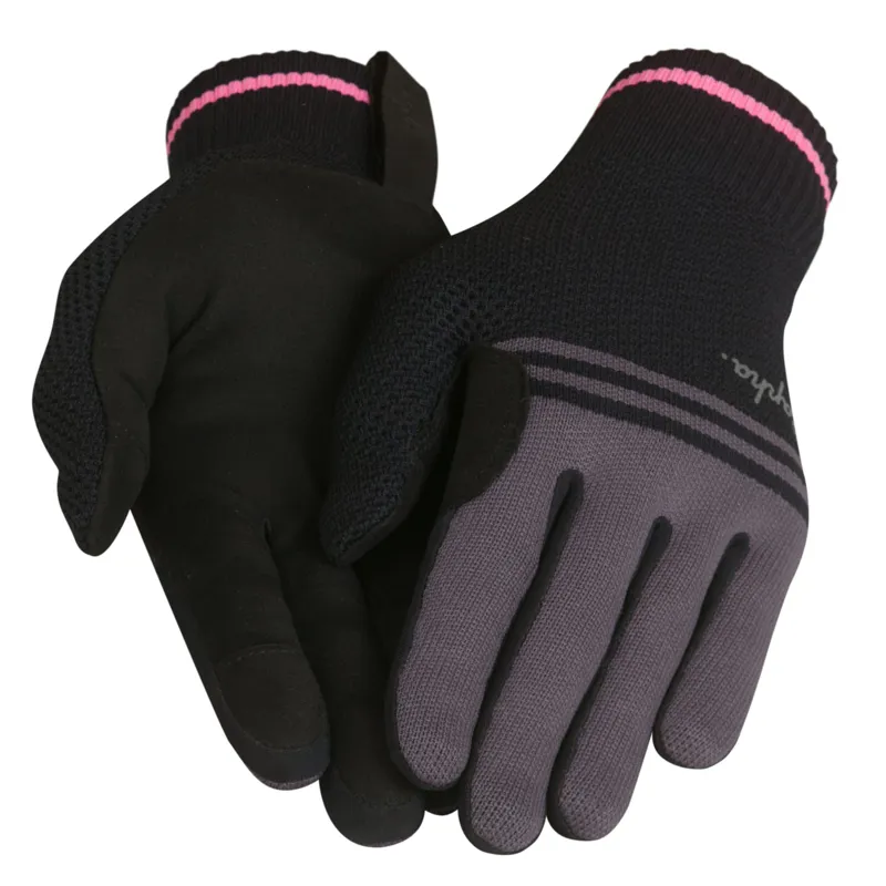 Rapha Merino Long Finger Gloves - Black/Carbon Grey