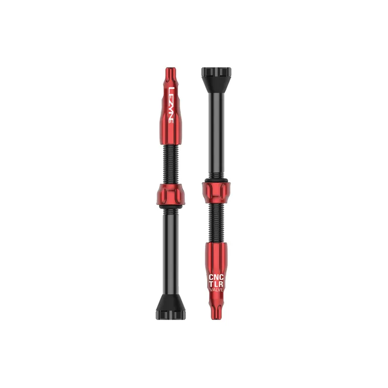 Lezyne CNC Tubeless Valves Pair - Red - 60mm